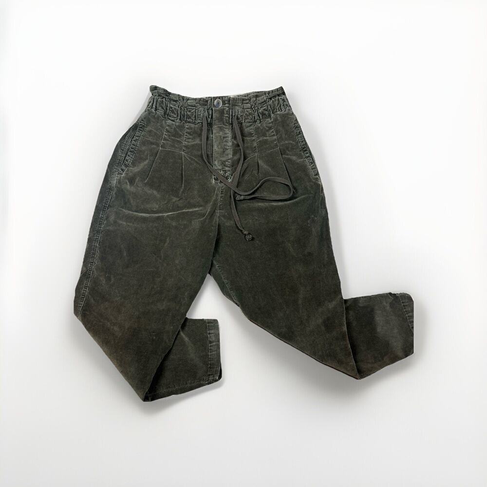 Free People Womens Margate Corduroy Pants Size Small Brown‎ Pleated High Waisted